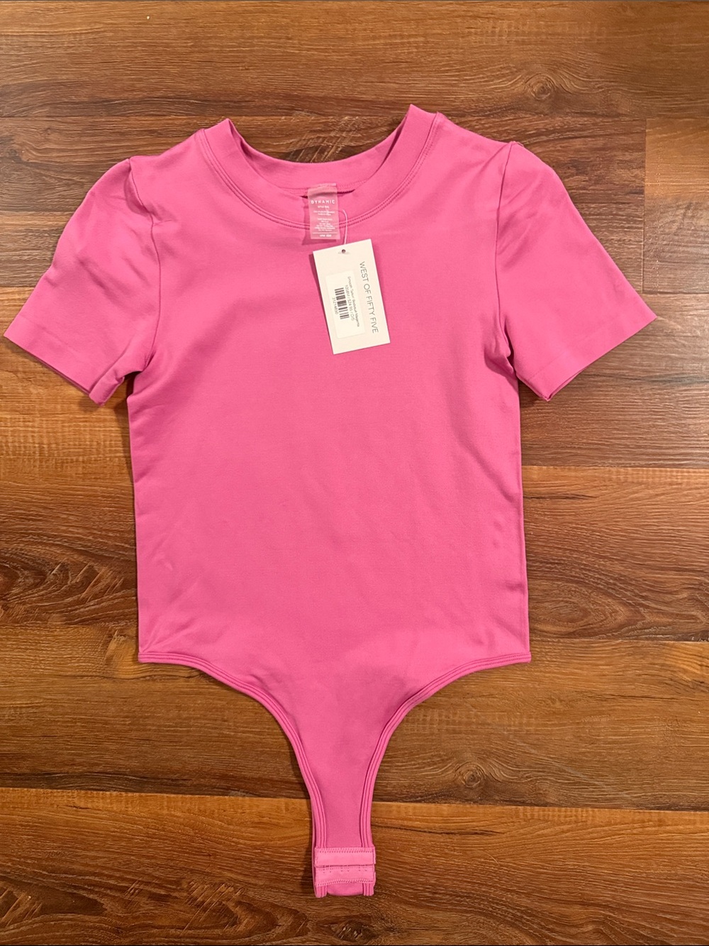 Pink Short-Sleeve One-Piece Bodysuit -